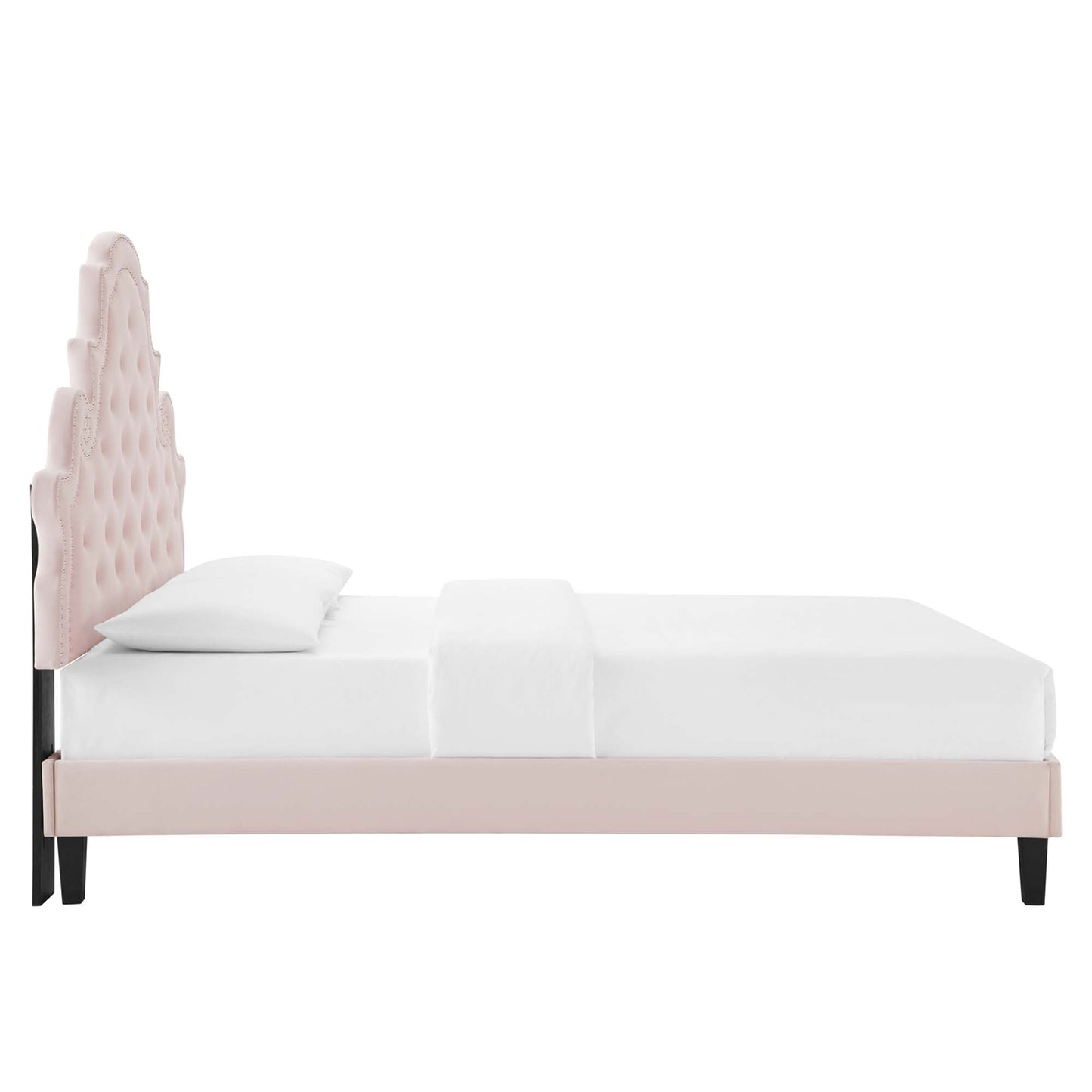 Gwyneth Tufted Performance Velvet Queen Platform Bed