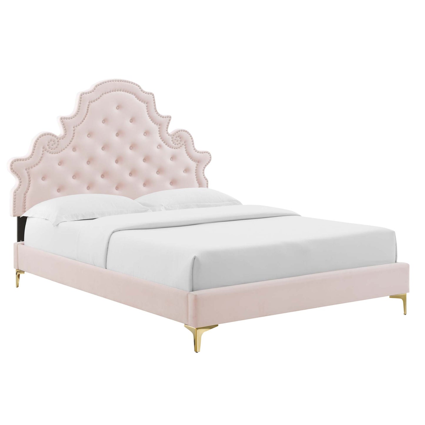 Gwyneth Tufted Performance Velvet Full Platform Bed