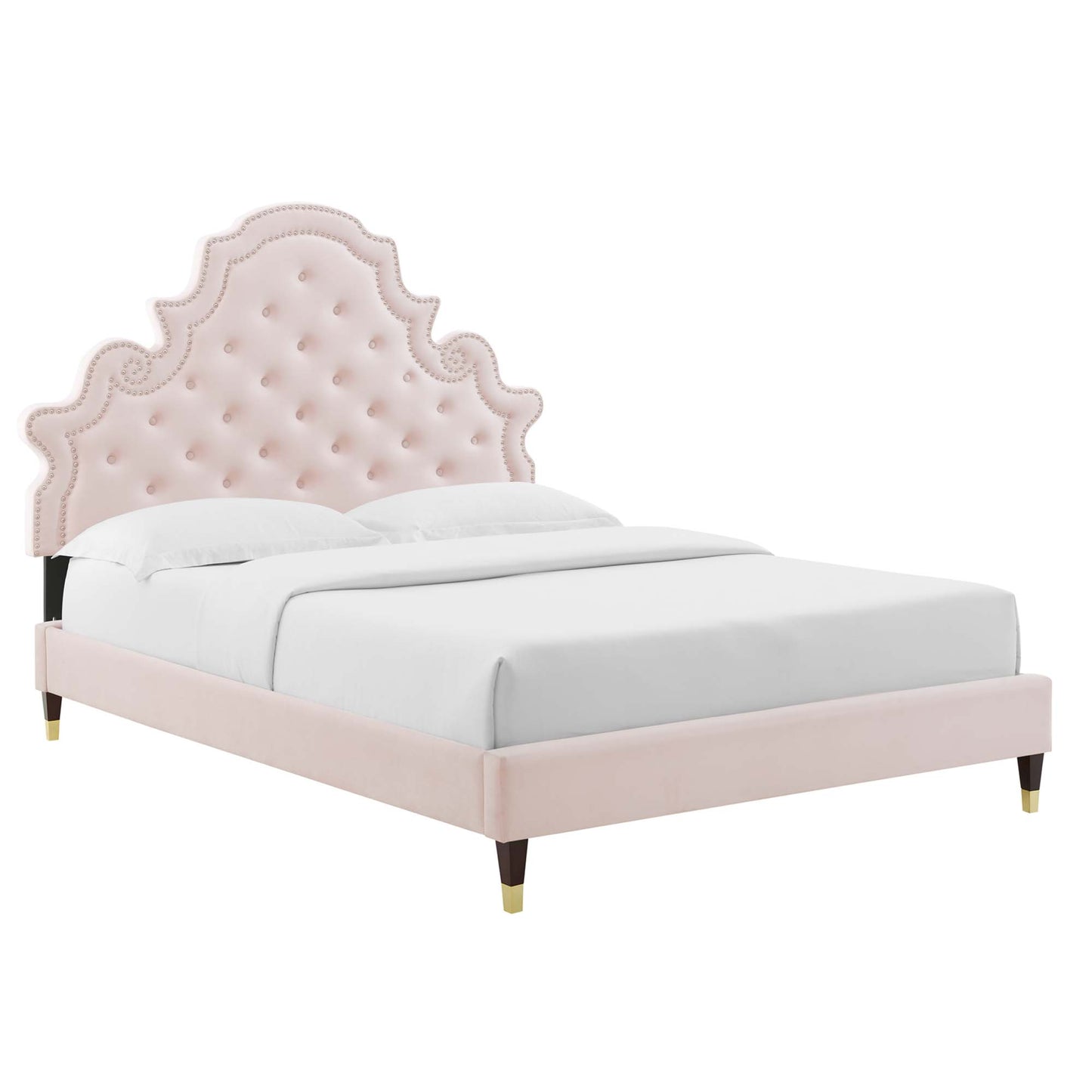 Gwyneth Tufted Performance Velvet Full Platform Bed