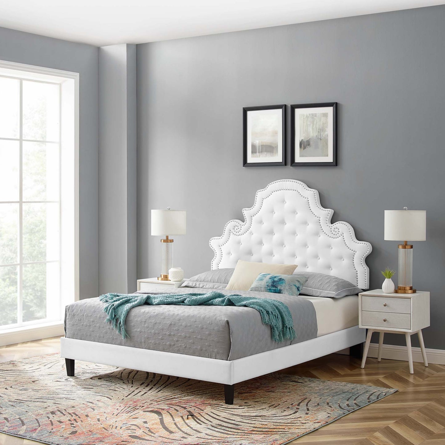 Gwyneth Tufted Performance Velvet King Platform Bed