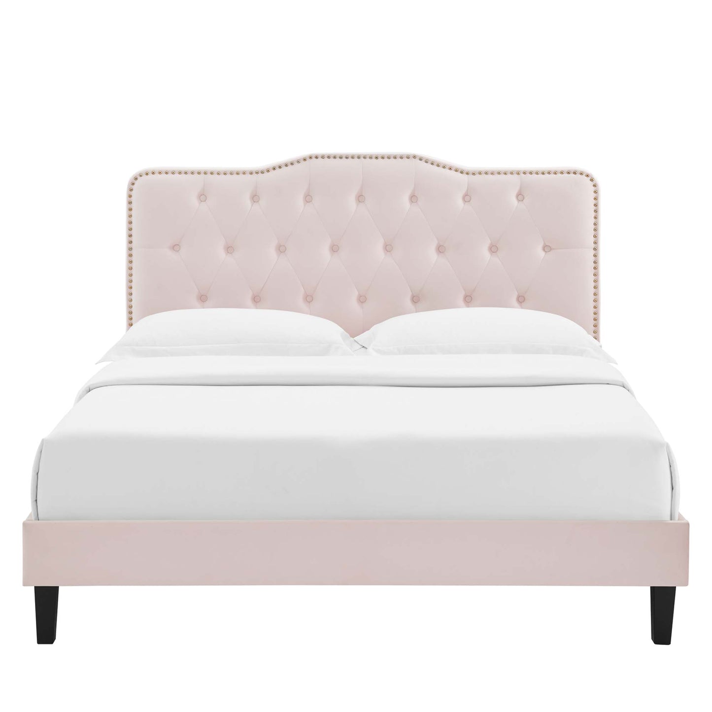 Amber Performance Velvet Queen Platform Bed