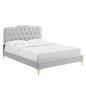 Amber Tufted Performance Velvet Twin Platform Bed