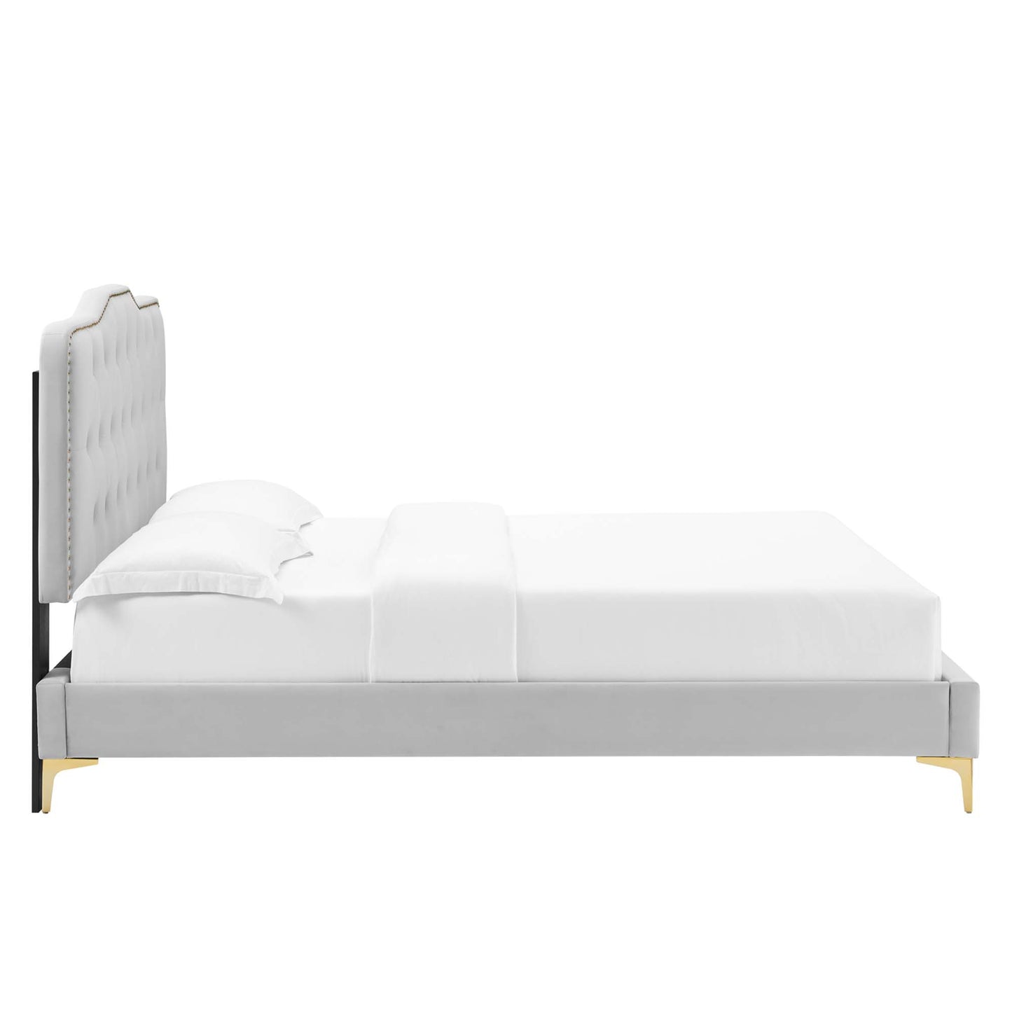 Amber Tufted Performance Velvet Twin Platform Bed