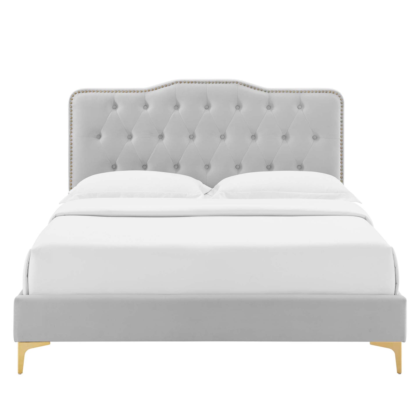 Amber Tufted Performance Velvet Twin Platform Bed