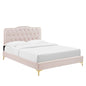 Amber Tufted Performance Velvet Twin Platform Bed