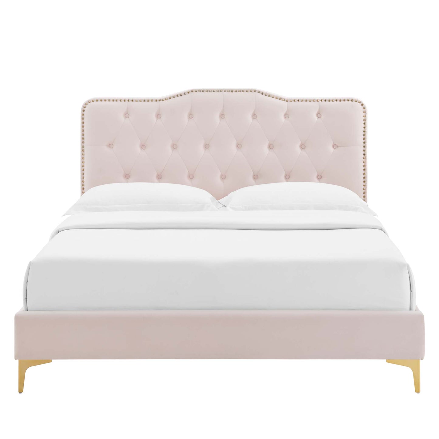 Amber Tufted Performance Velvet Twin Platform Bed