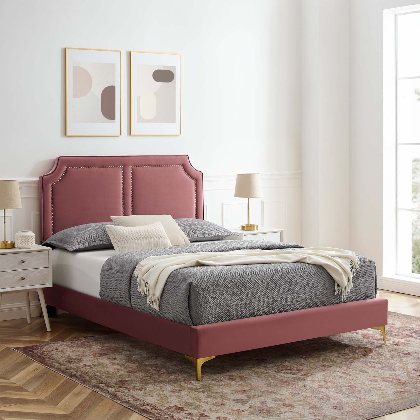 Cama individual Novi Performance Velvet de Modway