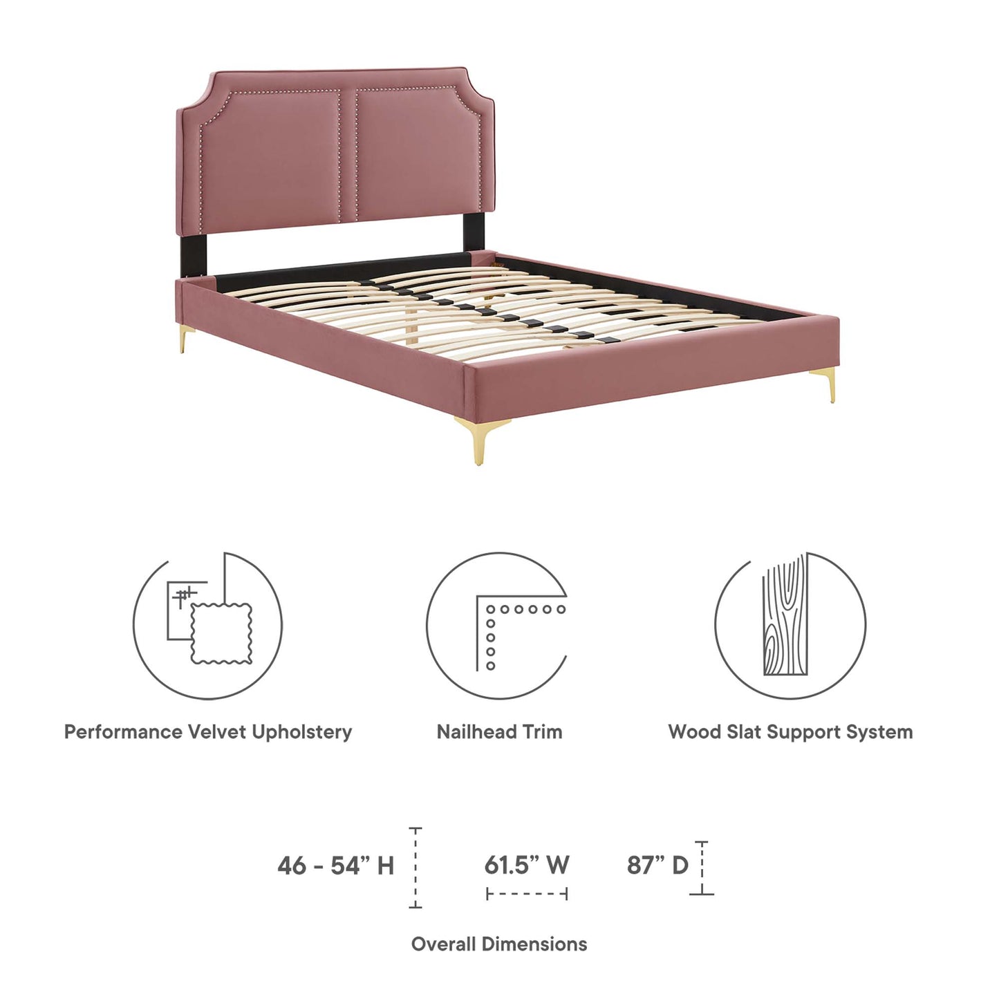 Cama individual Novi Performance Velvet de Modway