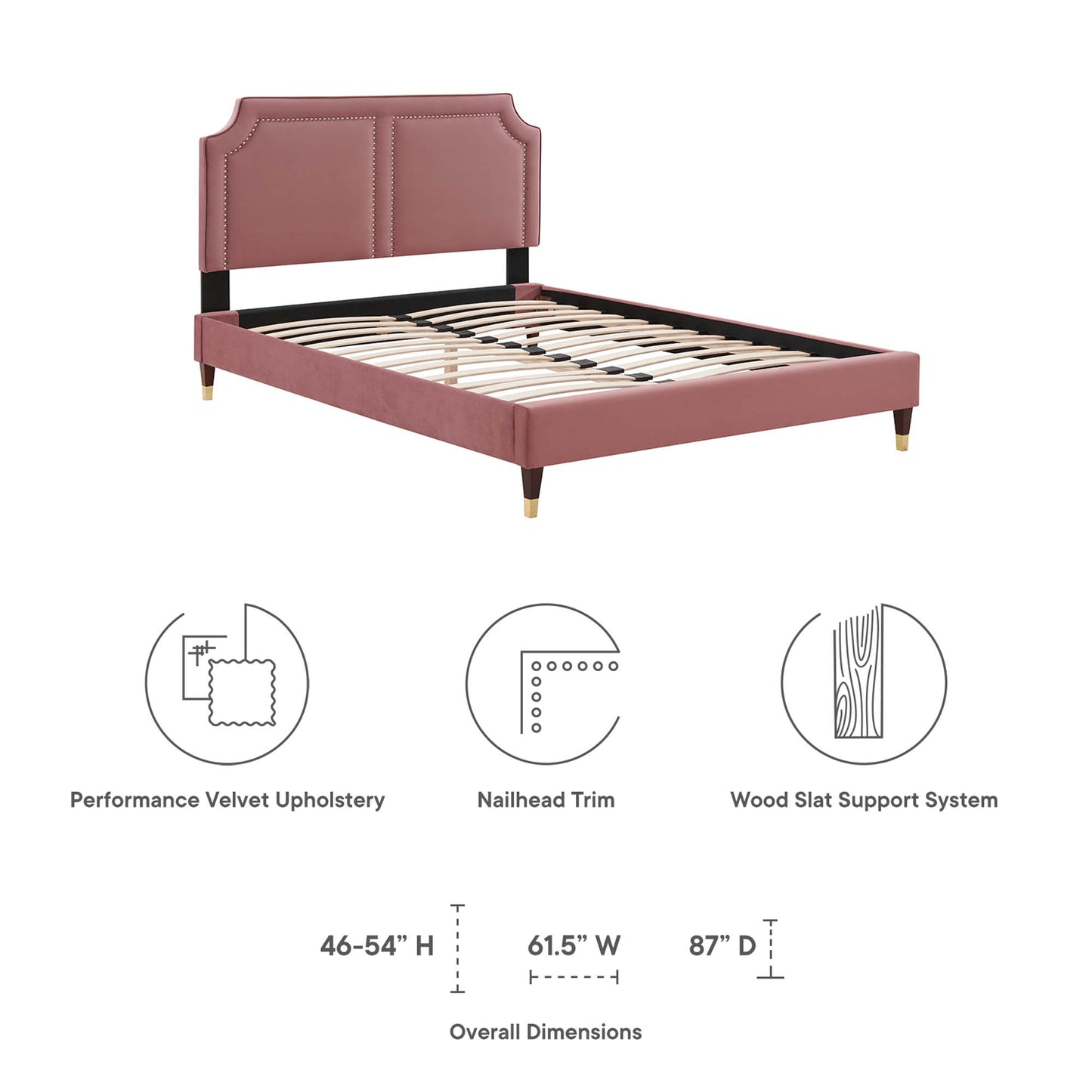 Cama individual Novi Performance Velvet de Modway