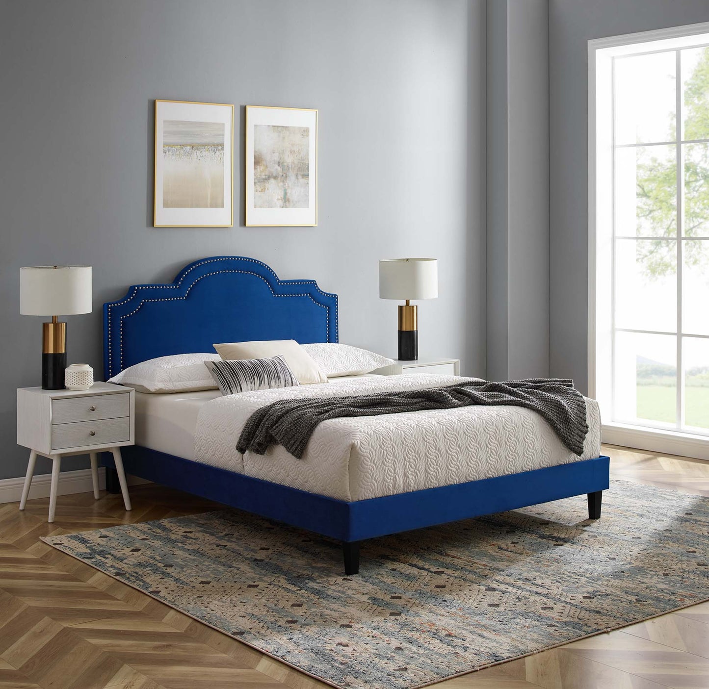 Aviana Performance Velvet Twin Bed