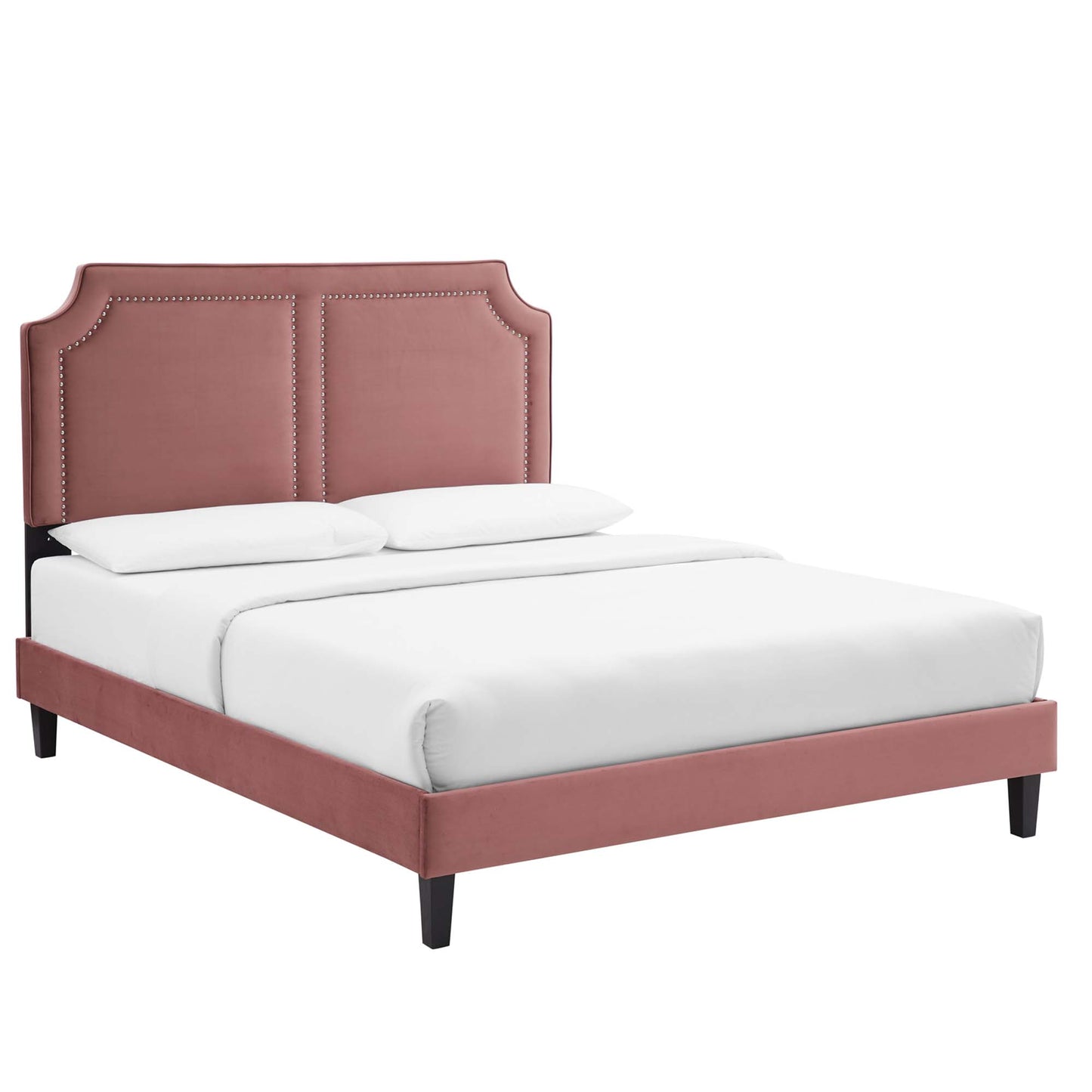 Cama Queen de terciopelo Novi Performance de Modway