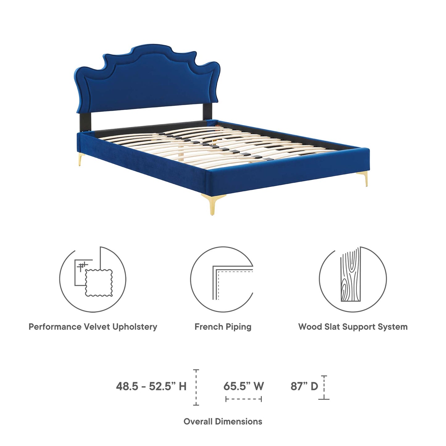 Cama tamaño king Neena Performance Velvet de Modway