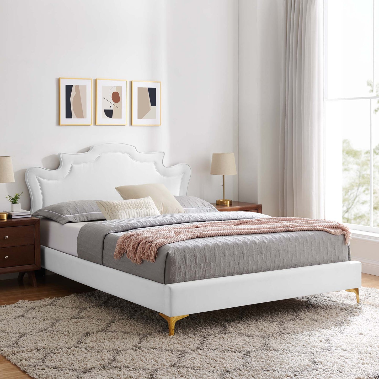 Cama tamaño king Neena Performance Velvet de Modway