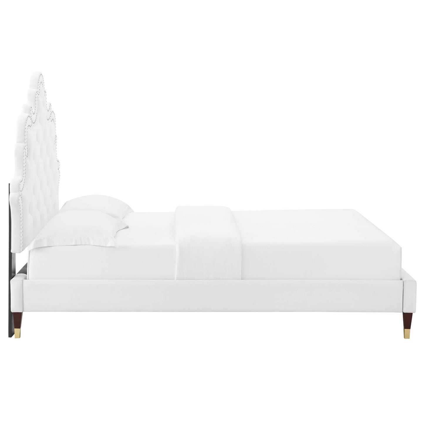 Sasha Button-Tufted Performance Velvet King Bed