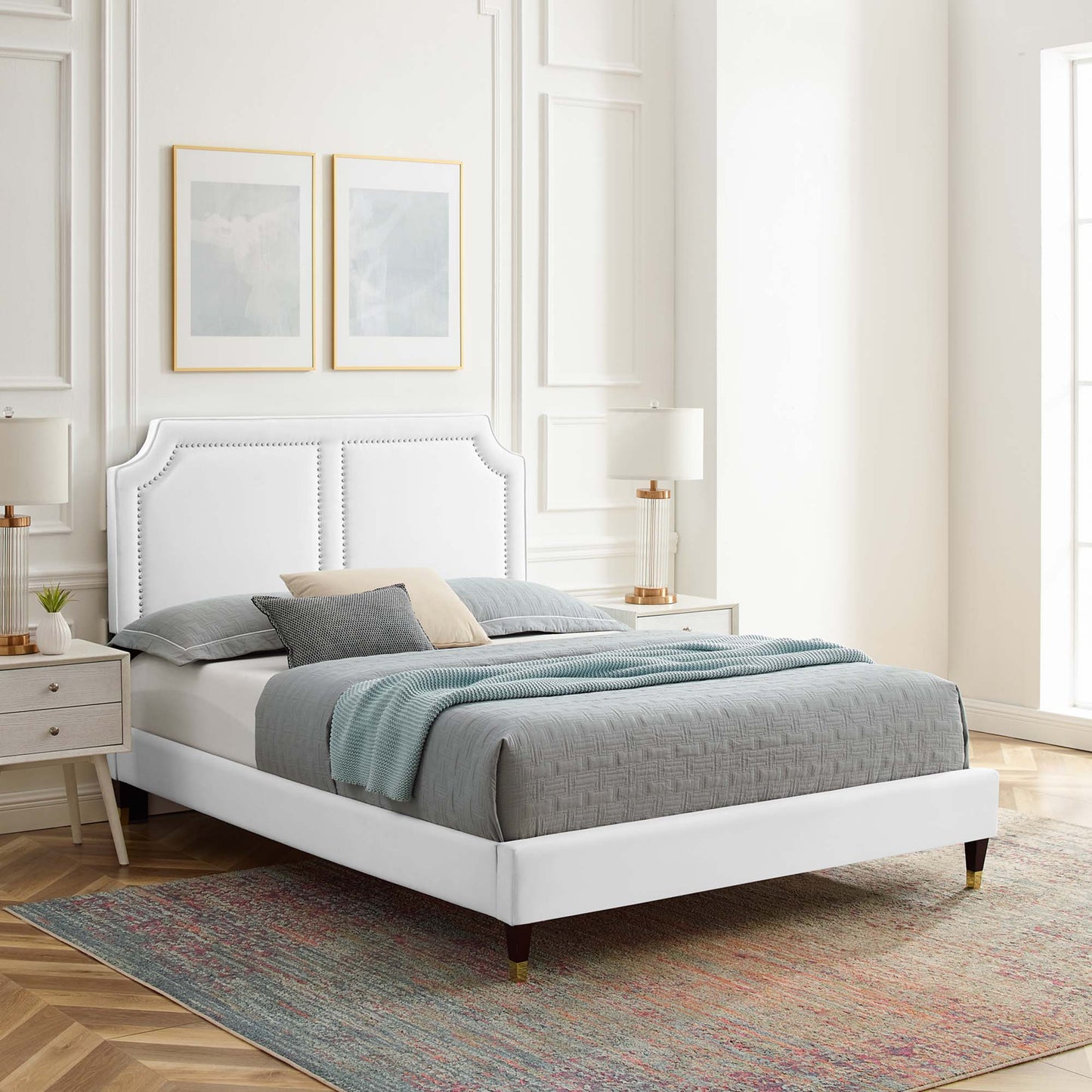 Cama King de terciopelo Novi Performance de Modway