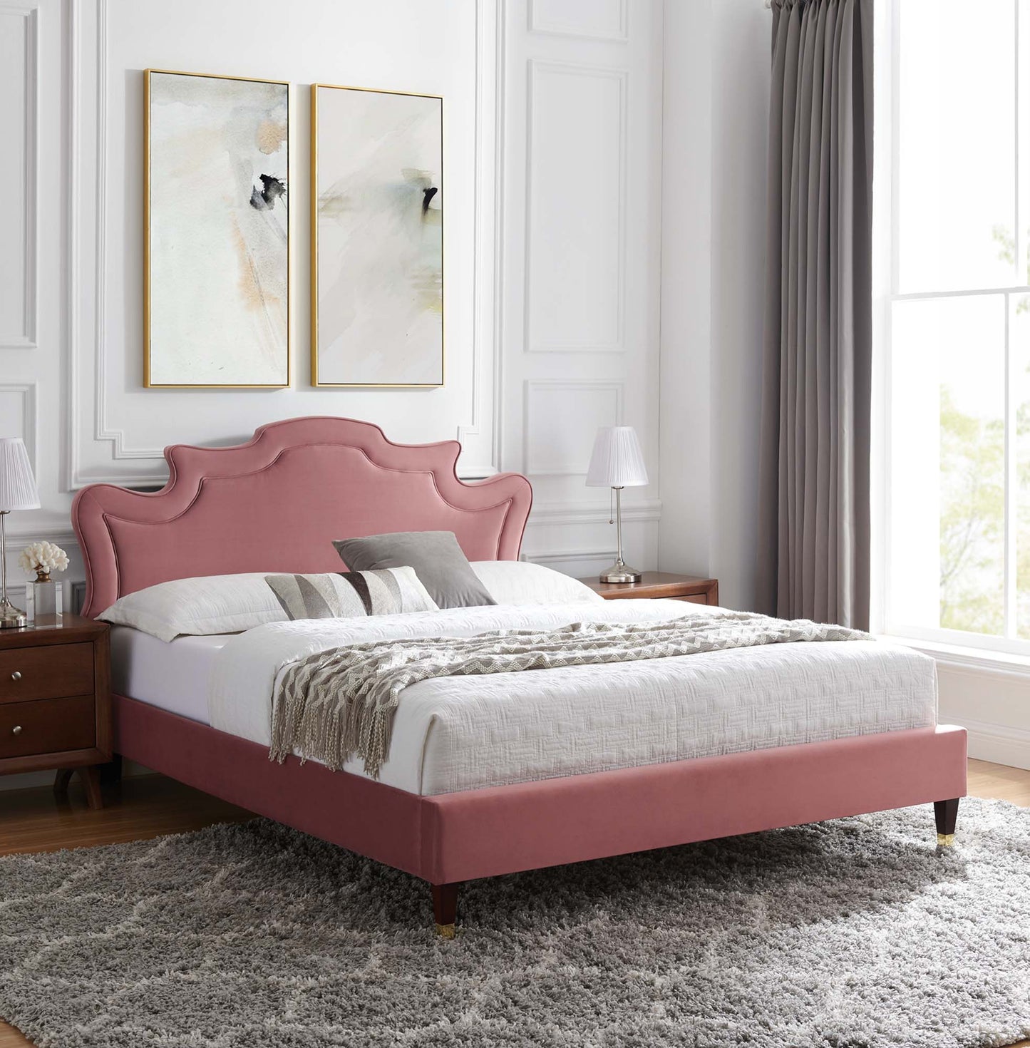 Cama tamaño king Neena Performance Velvet de Modway