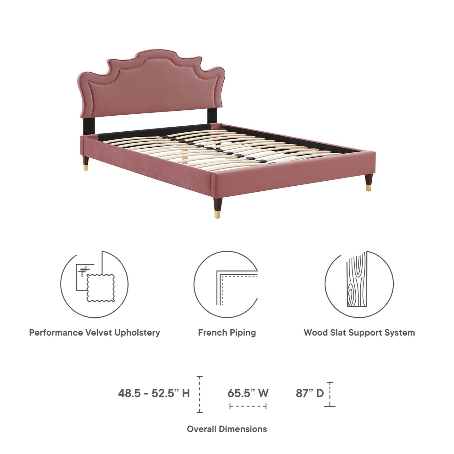 Cama tamaño king Neena Performance Velvet de Modway