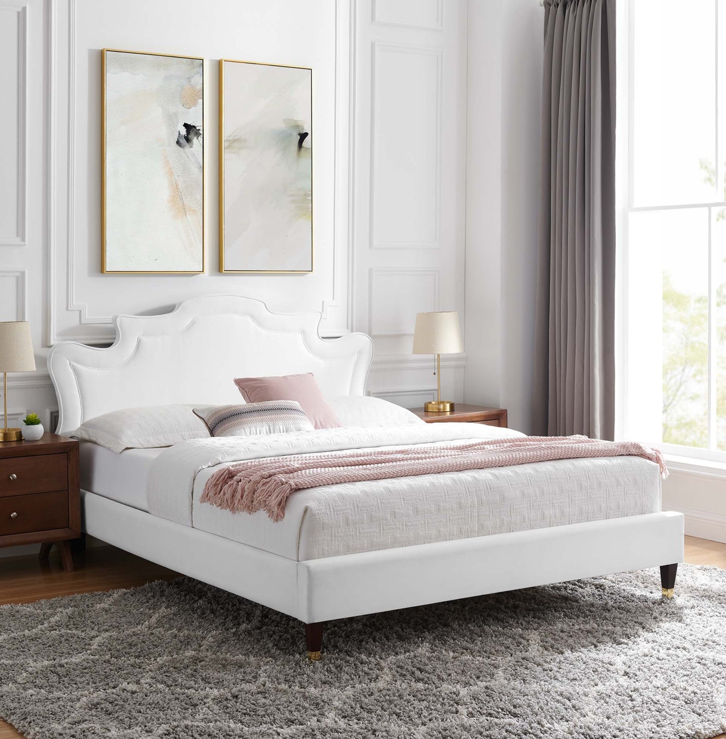 Cama tamaño king Neena Performance Velvet de Modway