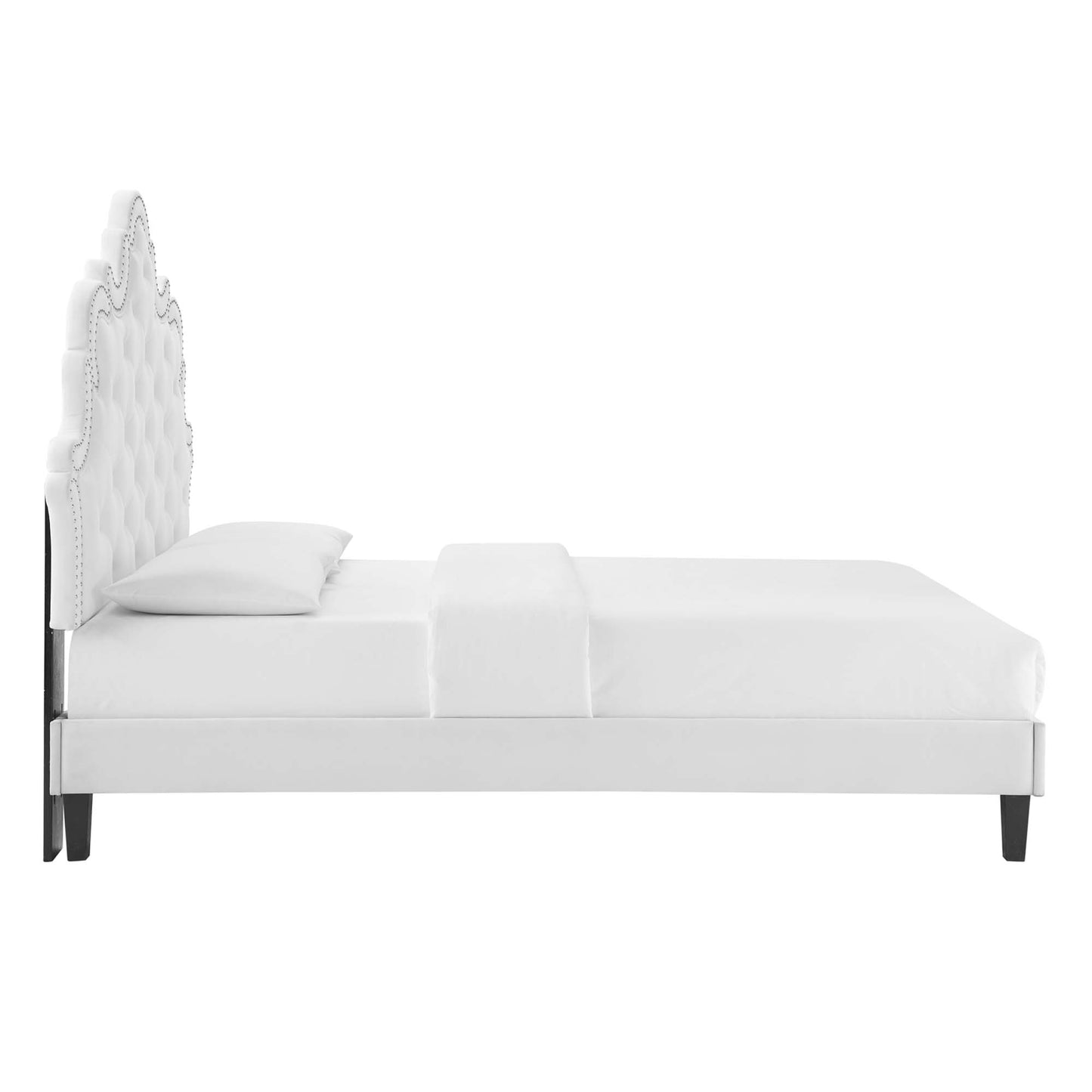 Sasha Button-Tufted Performance Velvet King Bed