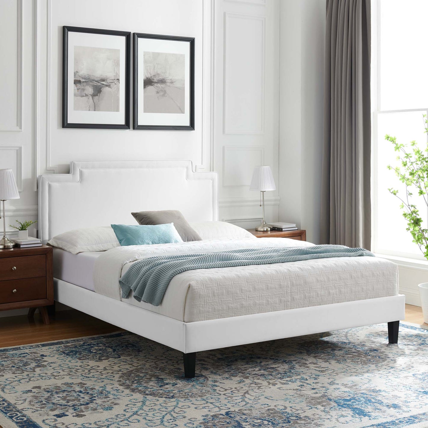 Cama King de terciopelo Liva Performance de Modway