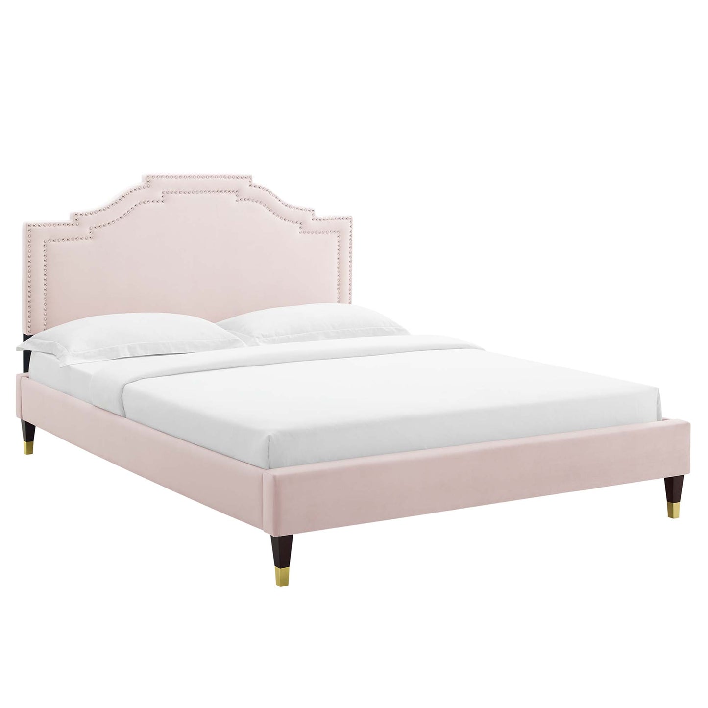 Cama King con plataforma de terciopelo Adelaide Performance de Modway