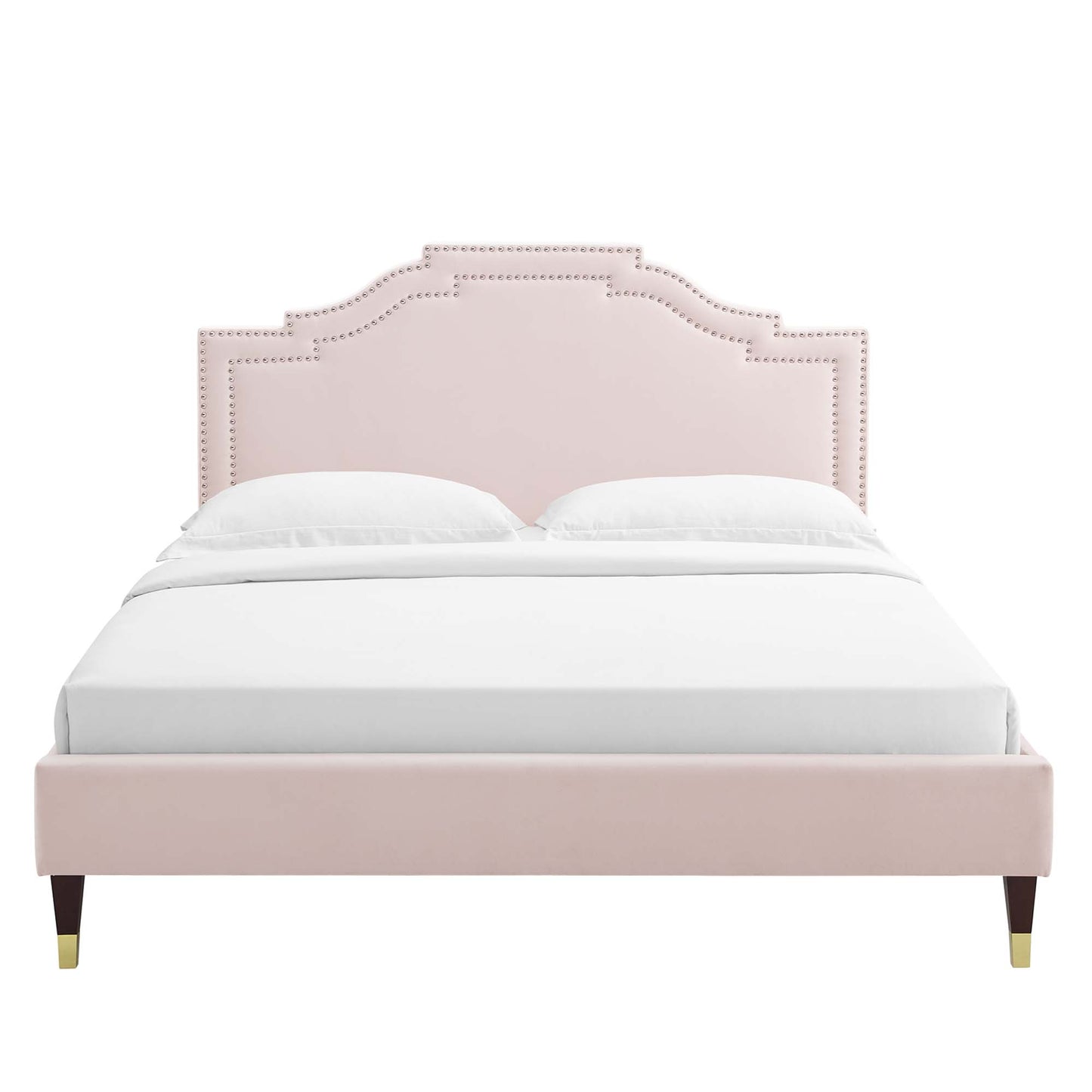 Cama King con plataforma de terciopelo Adelaide Performance de Modway