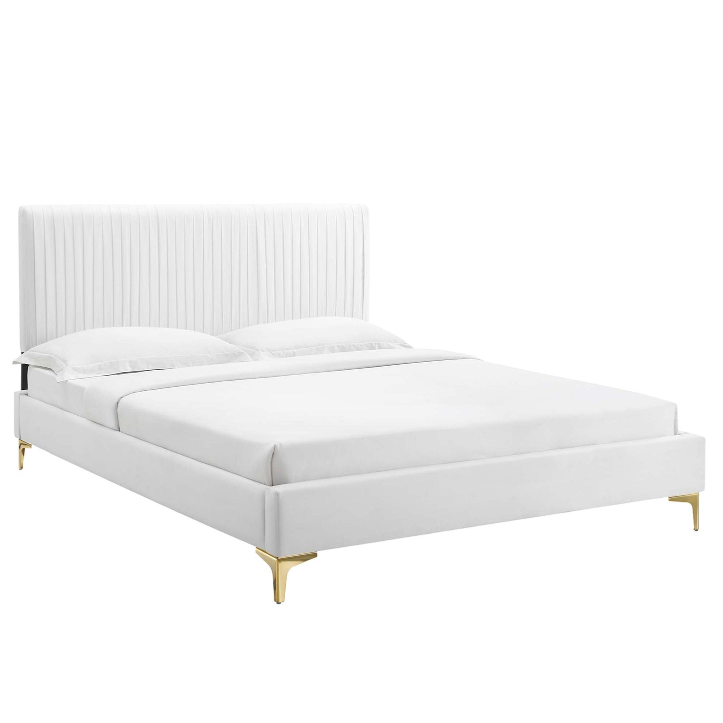 Cama de plataforma doble Peyton Performance Velvet de Modway