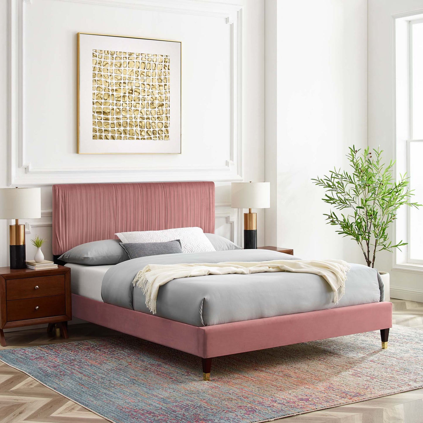 Peyton Performance Velvet Full Platform Bed