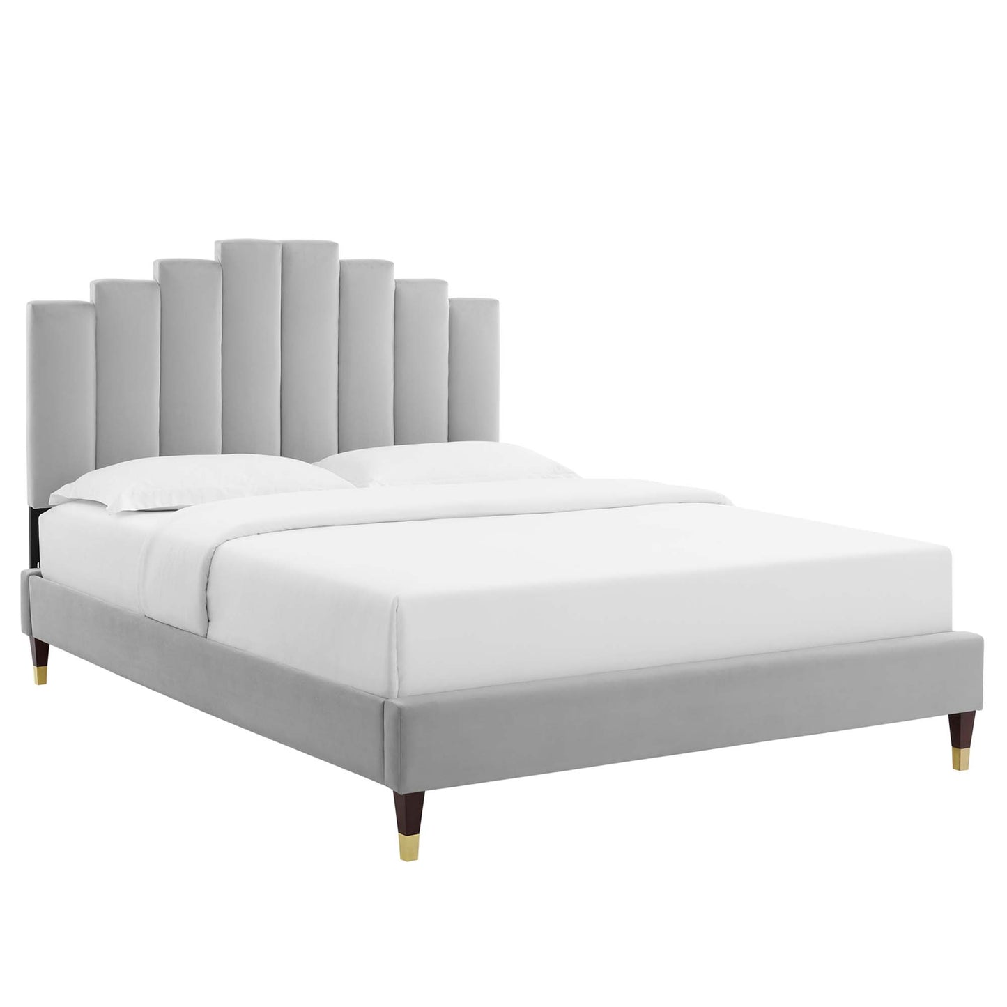 Elise Performance Velvet Full Platform Bed