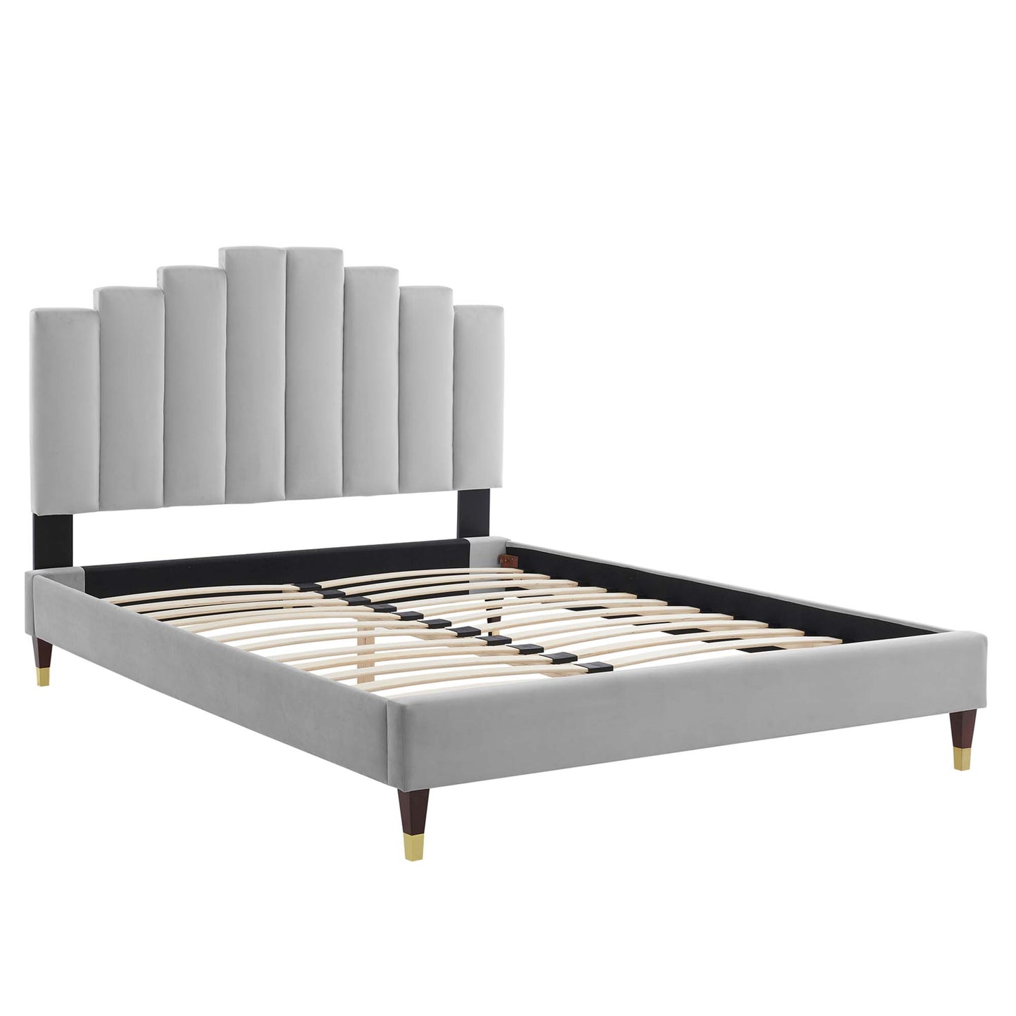 Elise Performance Velvet Full Platform Bed