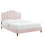 Elise Performance Velvet Full Platform Bed