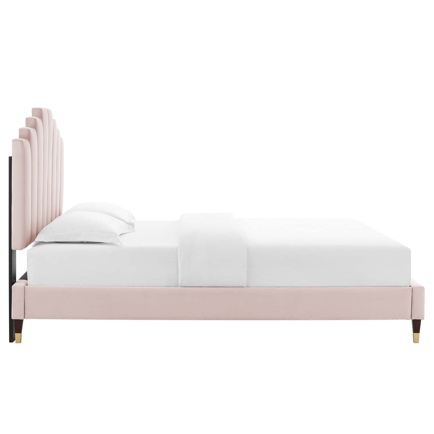 Elise Performance Velvet Full Platform Bed