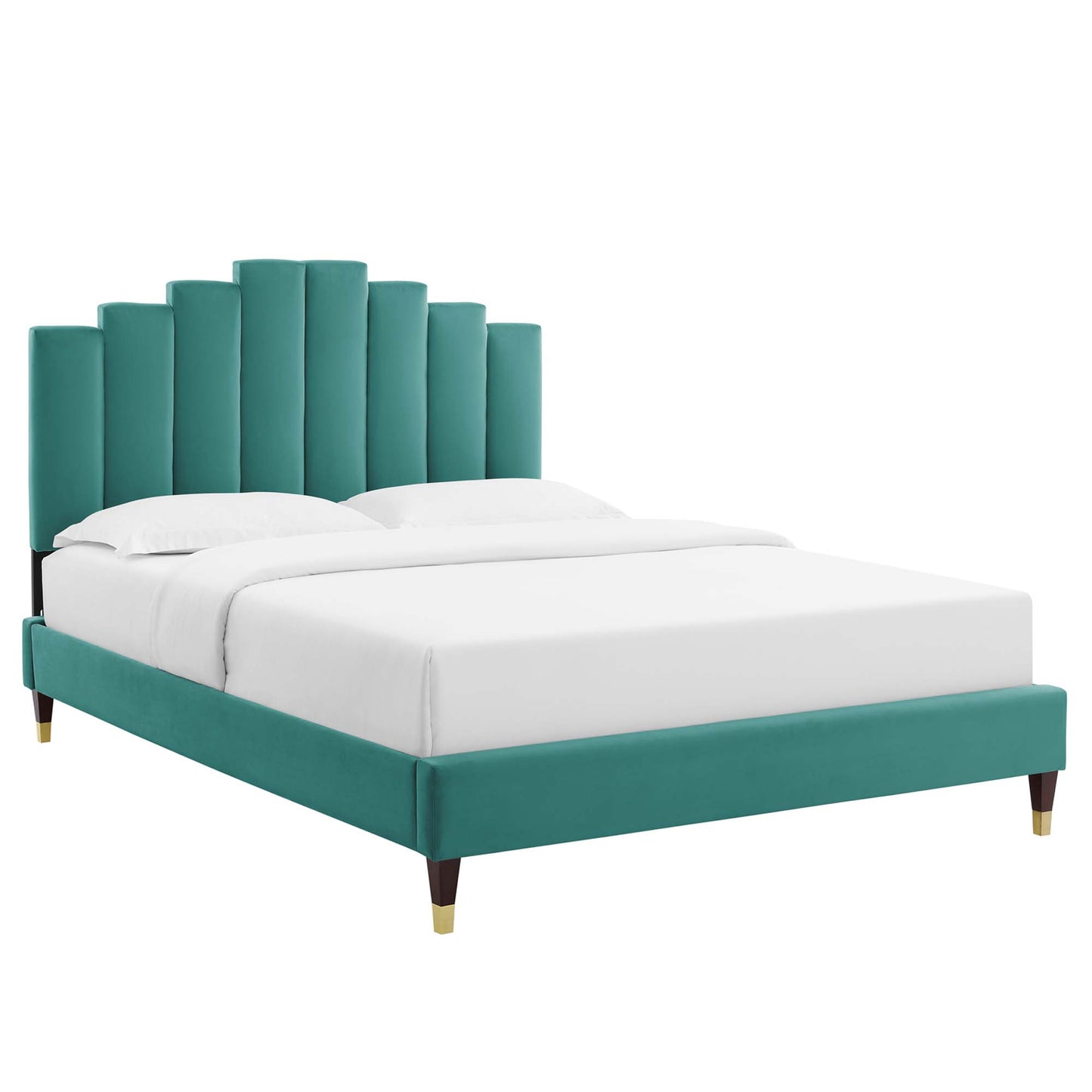 Elise Performance Velvet Full Platform Bed