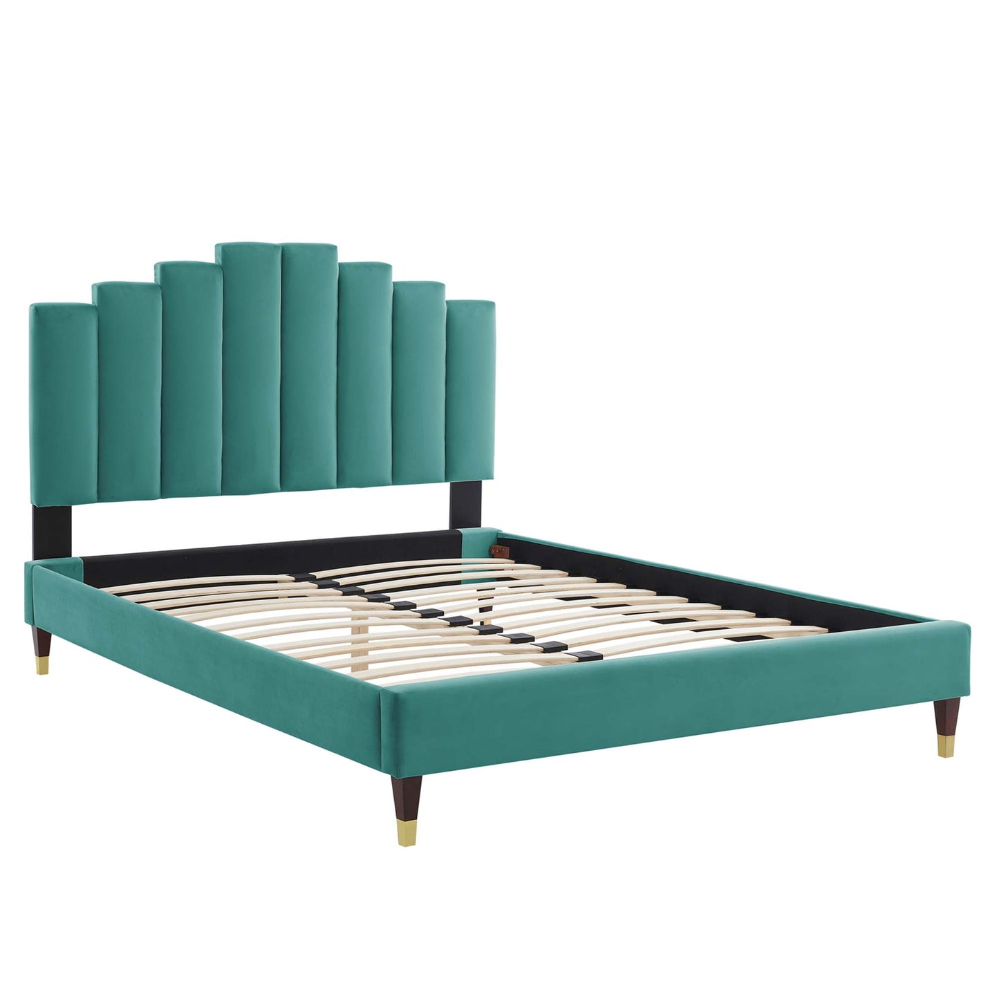 Elise Performance Velvet Full Platform Bed