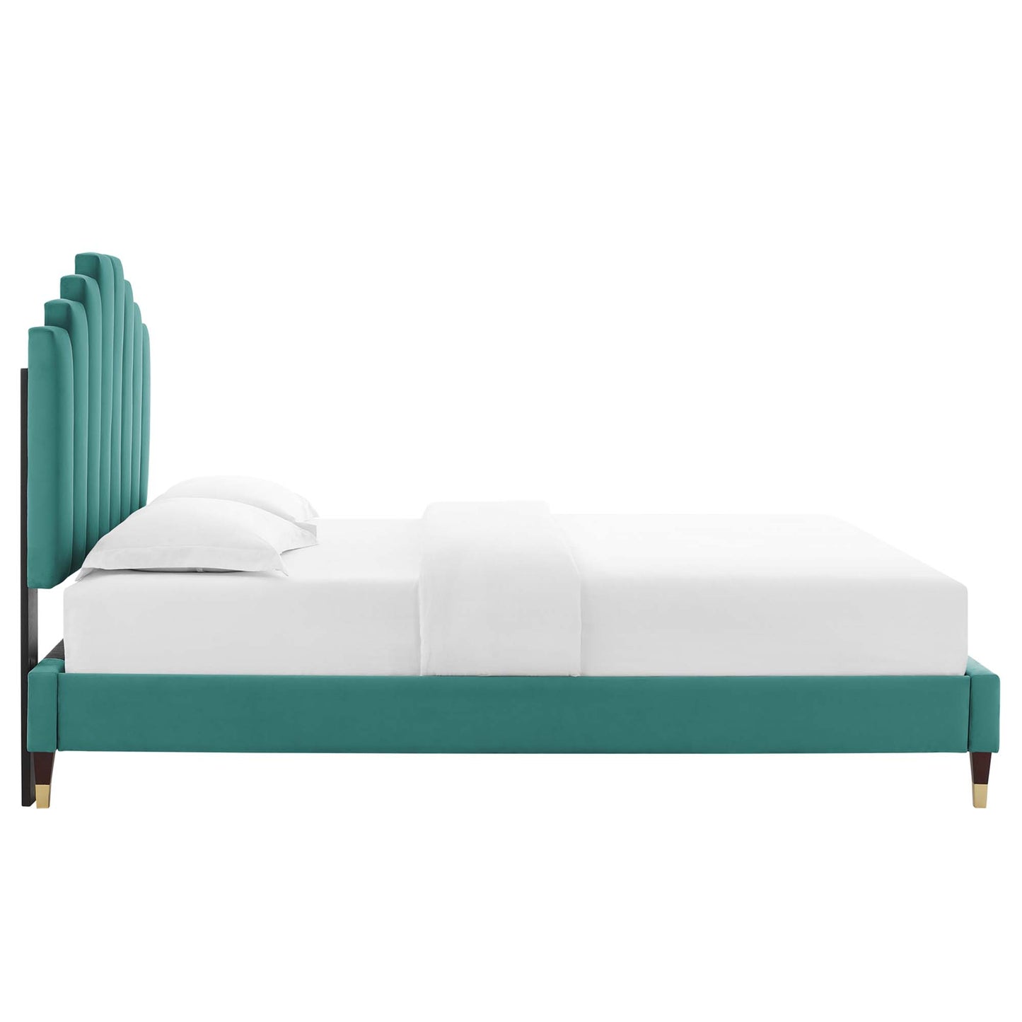 Elise Performance Velvet Full Platform Bed