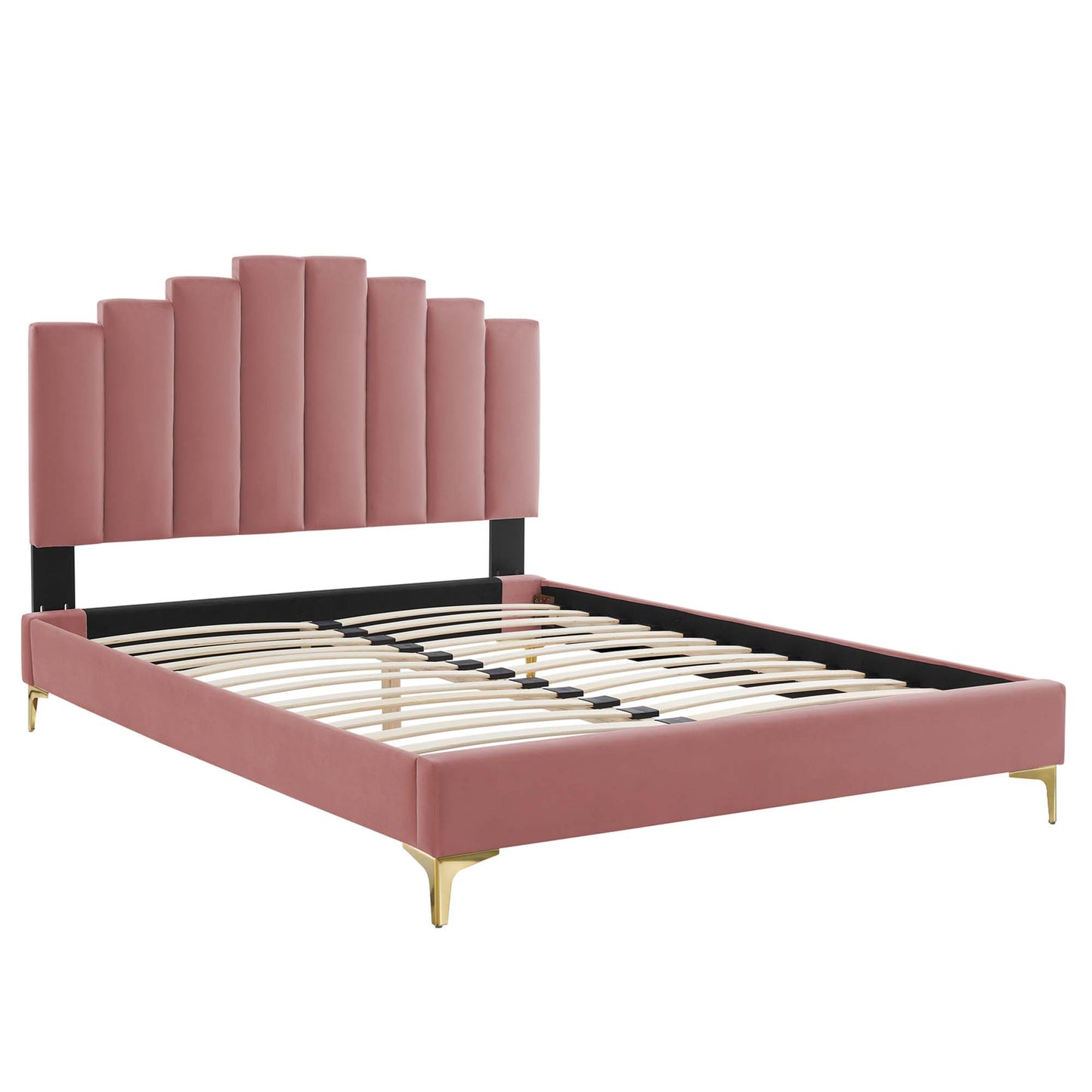 Elise Performance Velvet Twin Platform Bed