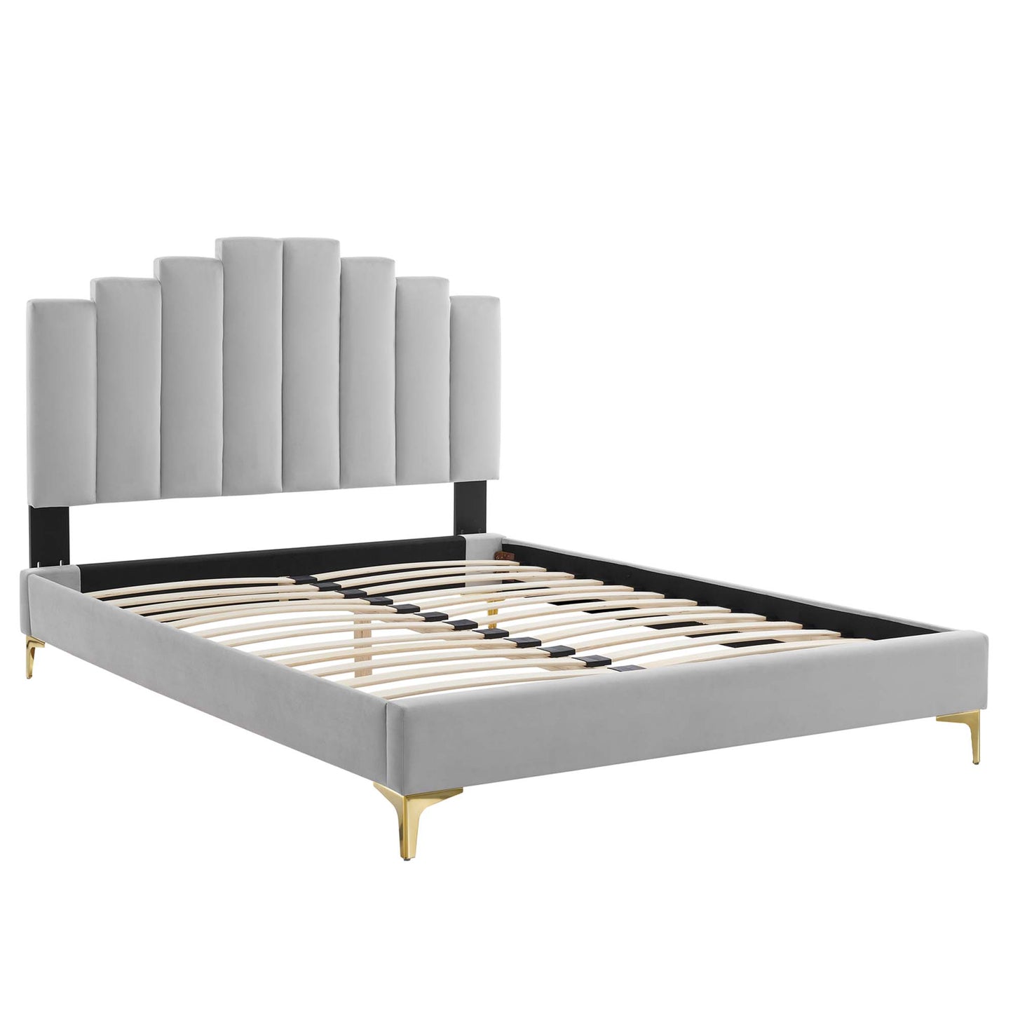 Elise Performance Velvet Twin Platform Bed