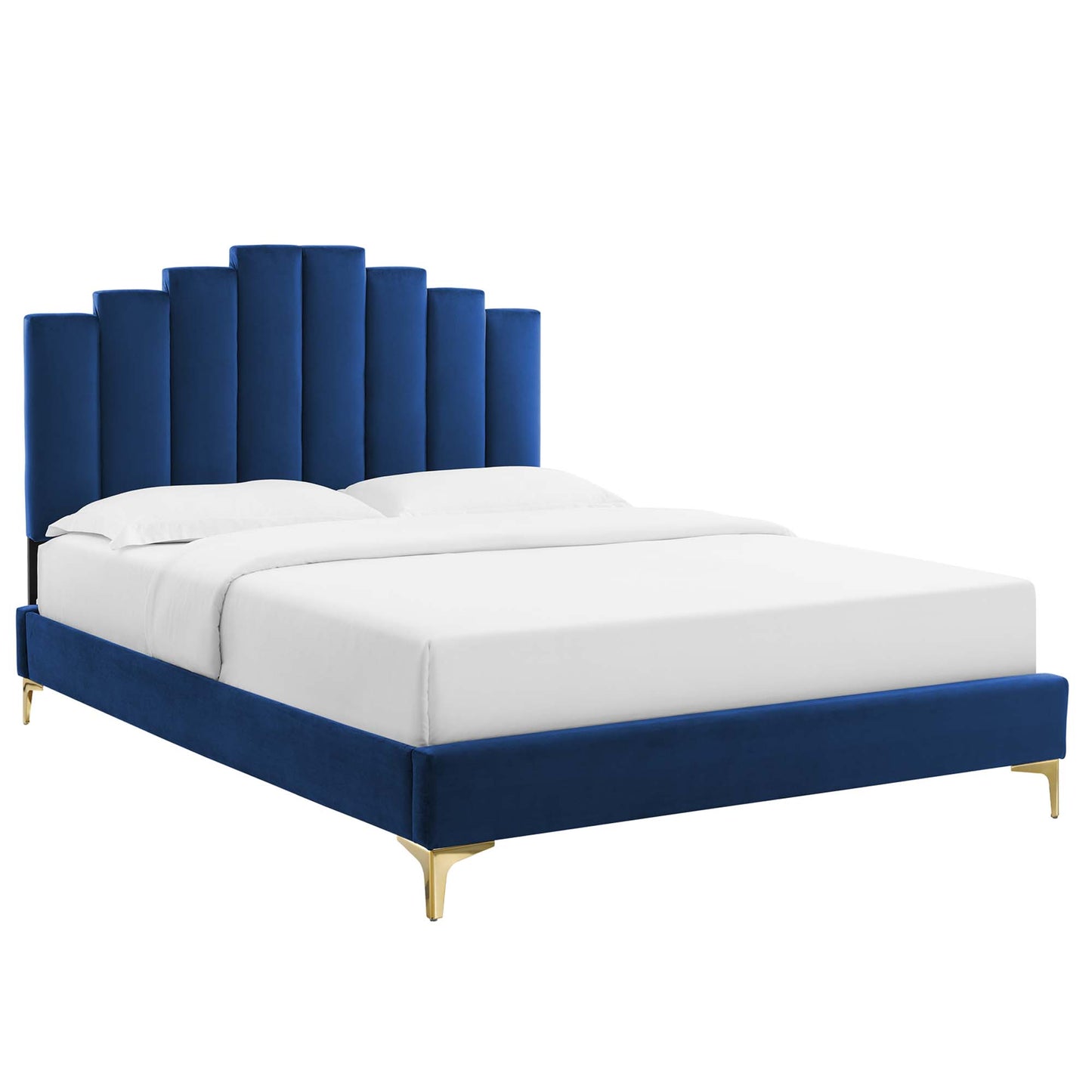 Elise Performance Velvet Full Platform Bed