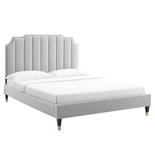 Colette Performance Velvet Full Platform Bed