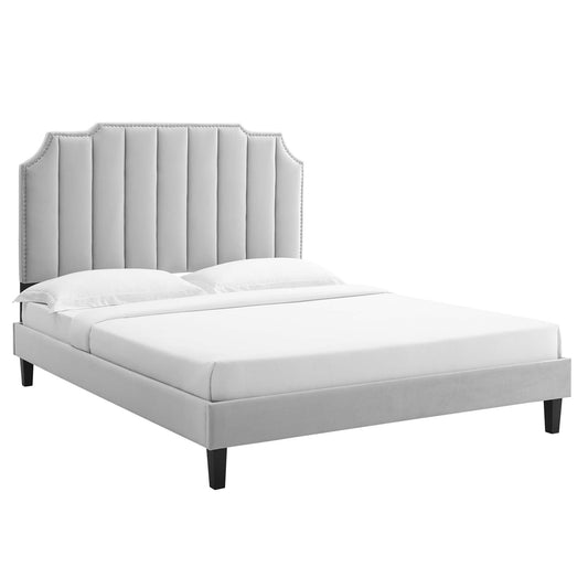 Colette Performance Velvet Full Platform Bed