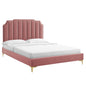 Cama King con plataforma de terciopelo Colette Performance de Modway