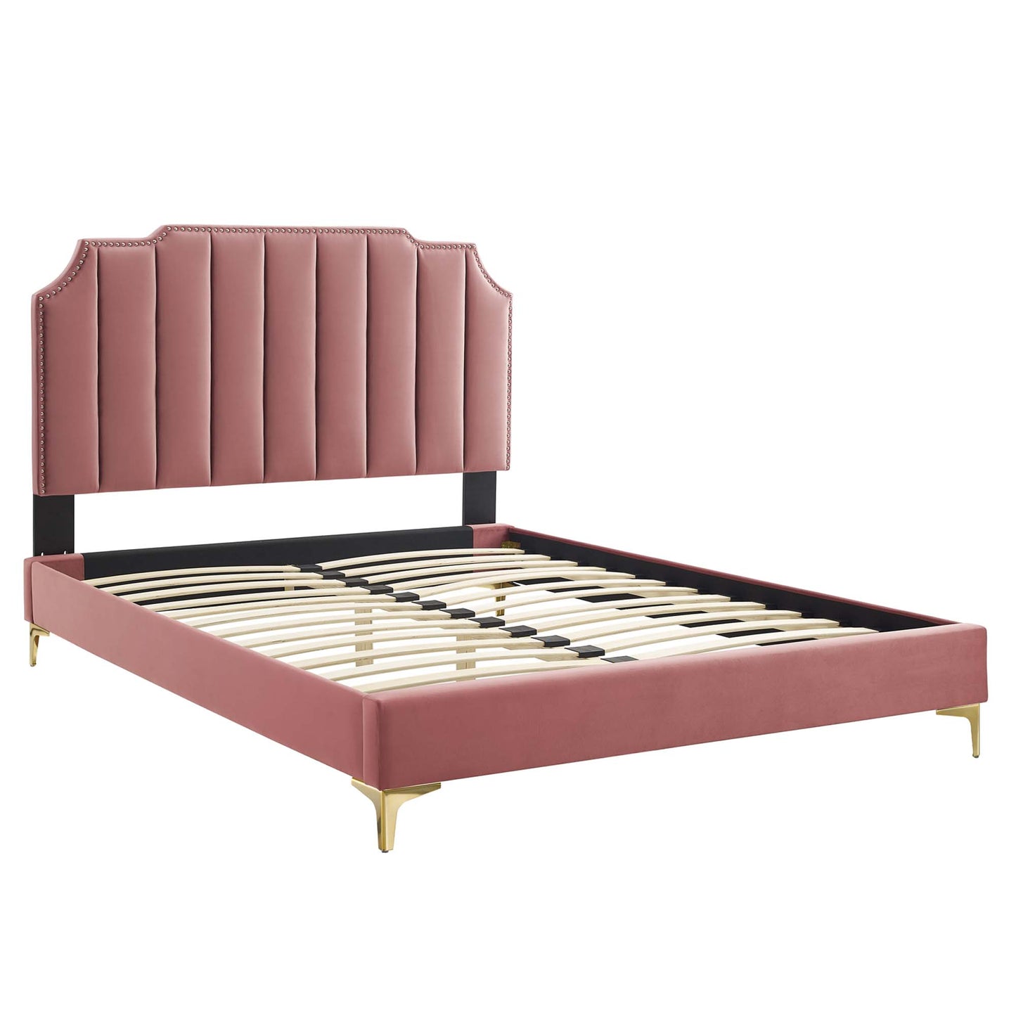 Cama King con plataforma de terciopelo Colette Performance de Modway