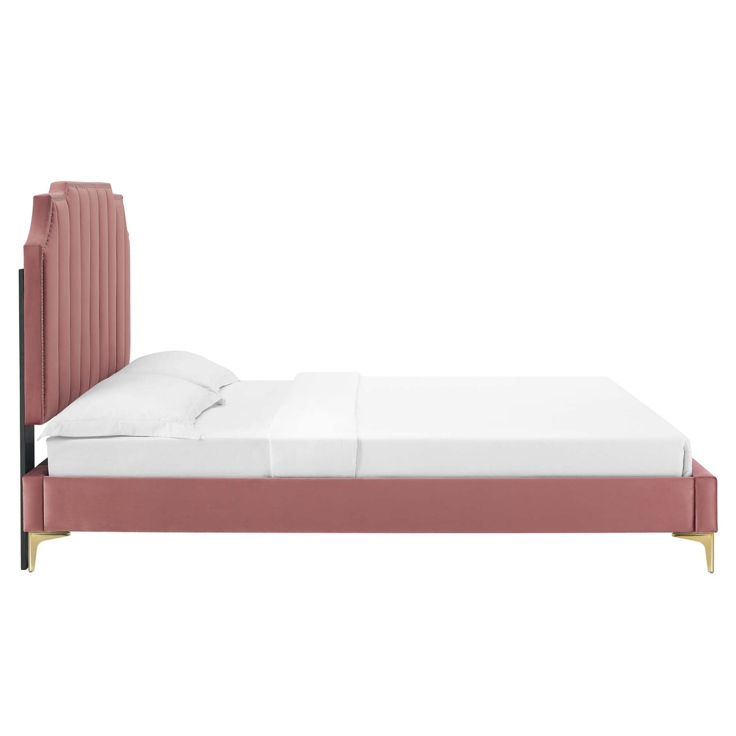 Cama King con plataforma de terciopelo Colette Performance de Modway