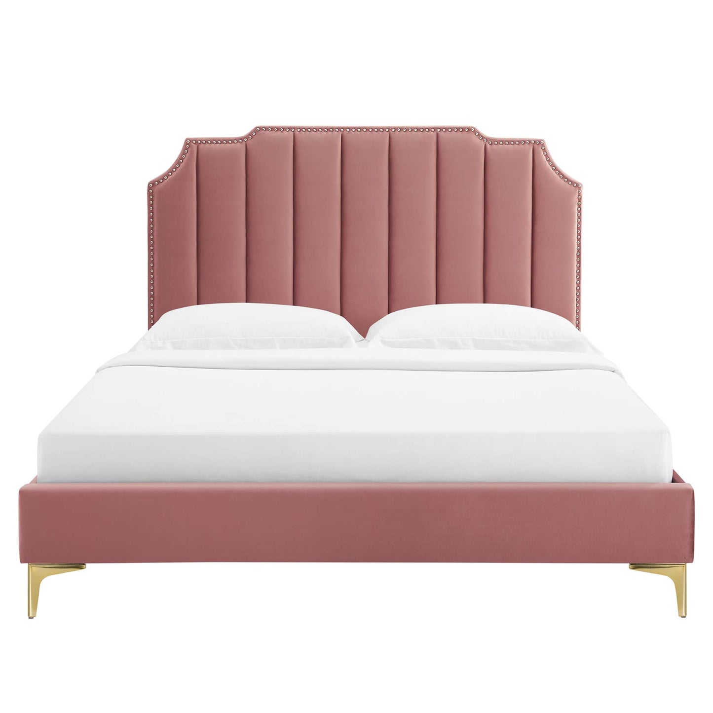 Cama King con plataforma de terciopelo Colette Performance de Modway