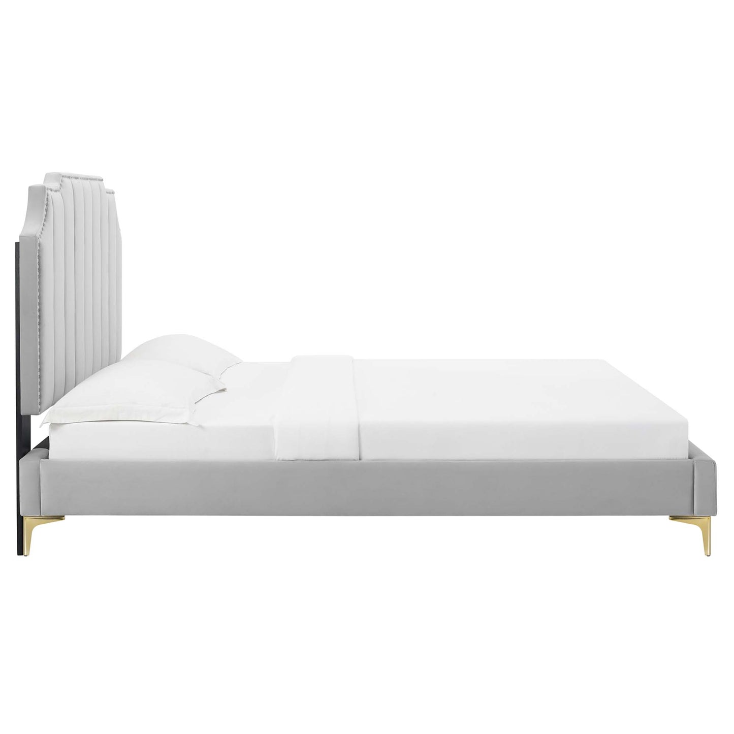 Cama King con plataforma de terciopelo Colette Performance de Modway