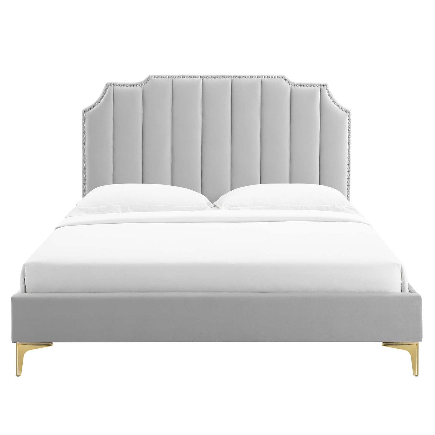 Cama King con plataforma de terciopelo Colette Performance de Modway