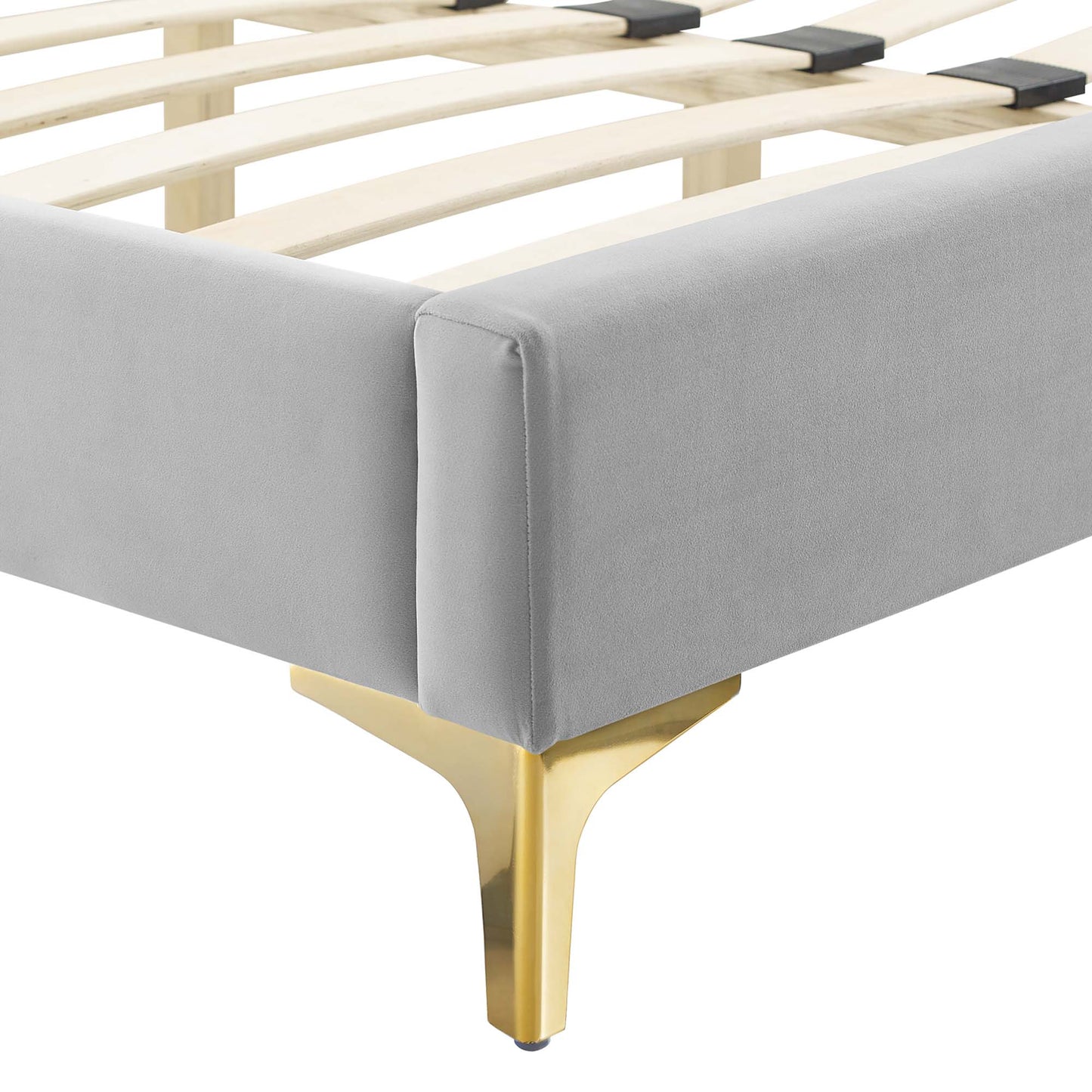 Cama King con plataforma de terciopelo Colette Performance de Modway