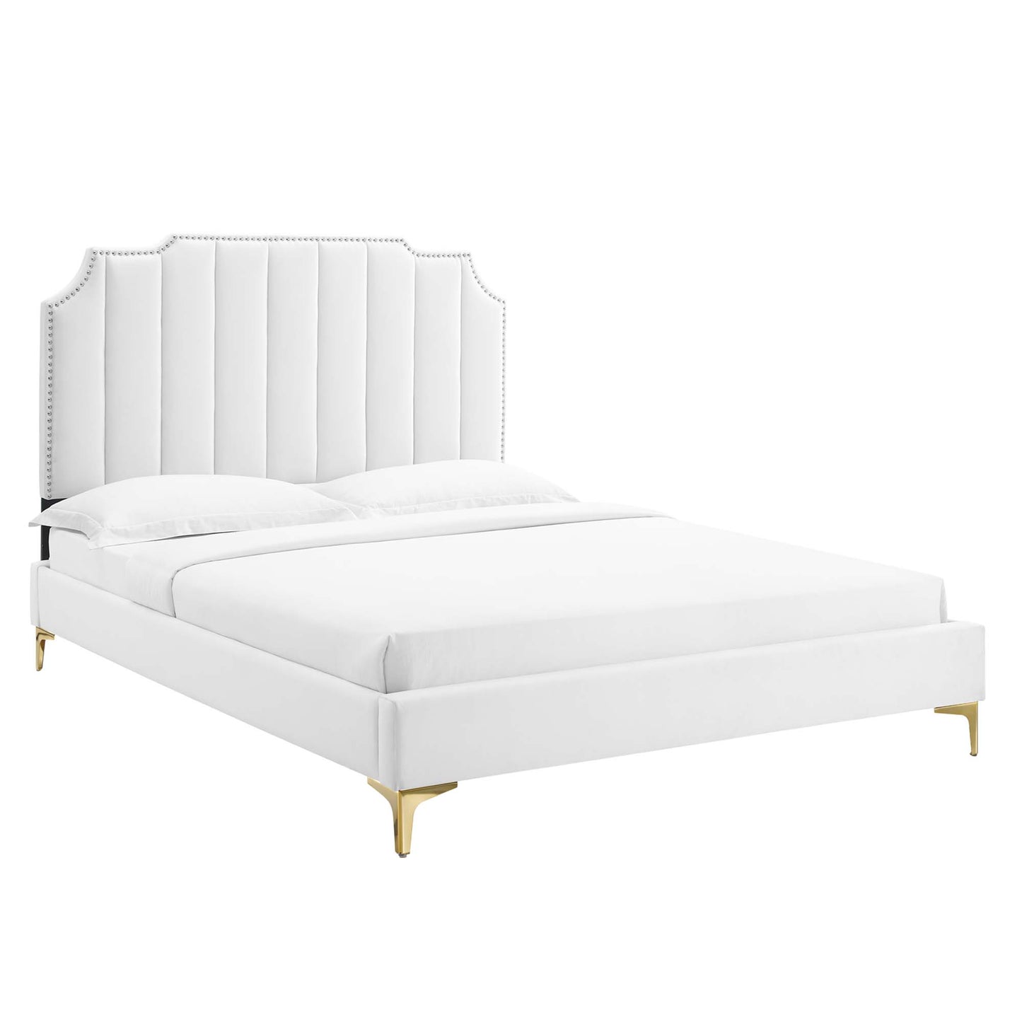 Cama King con plataforma de terciopelo Colette Performance de Modway