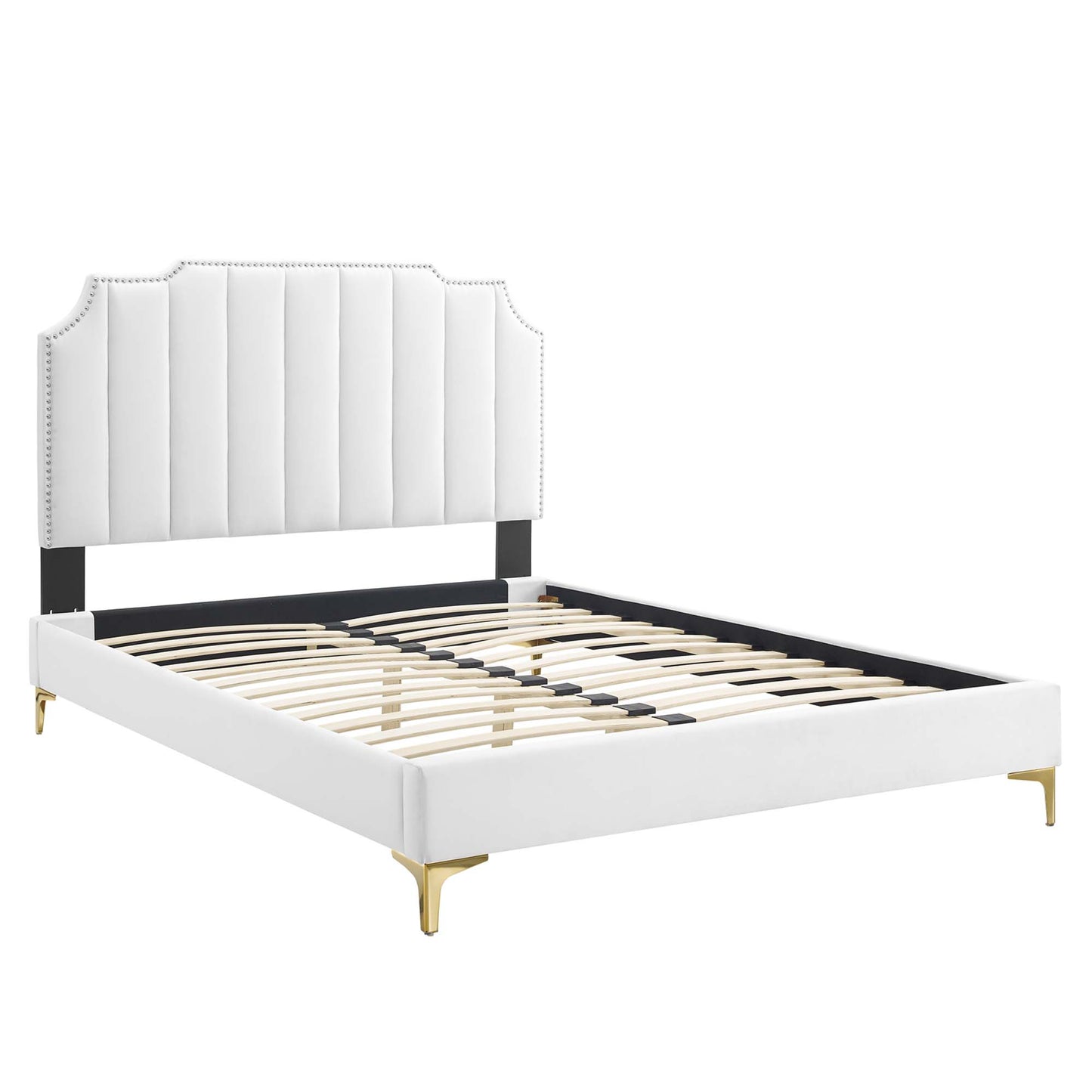 Cama King con plataforma de terciopelo Colette Performance de Modway