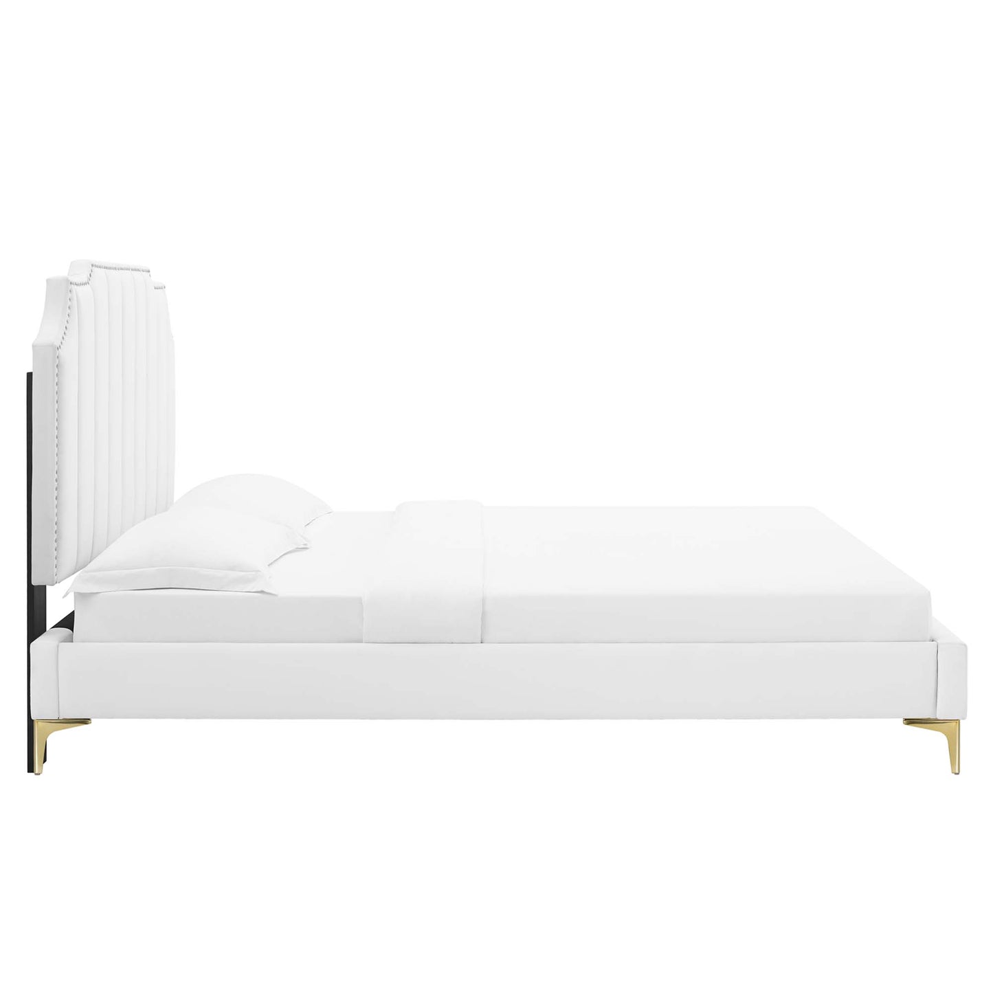 Cama King con plataforma de terciopelo Colette Performance de Modway